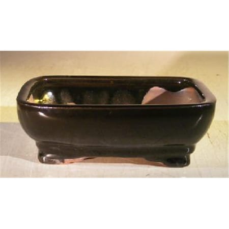 Paisaje 6 x 5 x 2 in. Ceramic Bonsai Pot, Black - Rectangle PA2529683